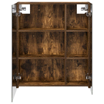 vidaXL Bathroom Mirror Cabinet with Shelf Smoked Oak 60 x 14.5 x 70 cm