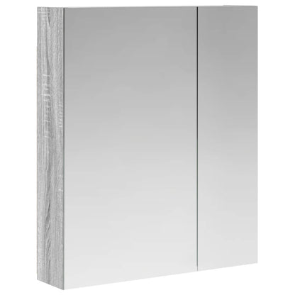 vidaXL Bathroom Mirror Cabinet with Door Grey Sonoma 60 x 14.5 x 70 cm