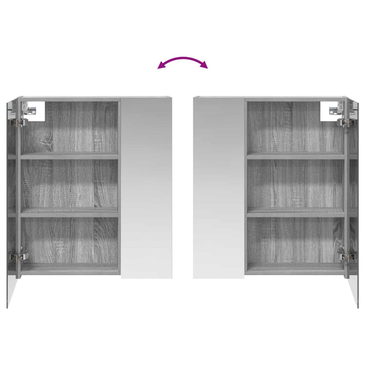 vidaXL Bathroom Mirror Cabinet with Door Grey Sonoma 60 x 14.5 x 70 cm