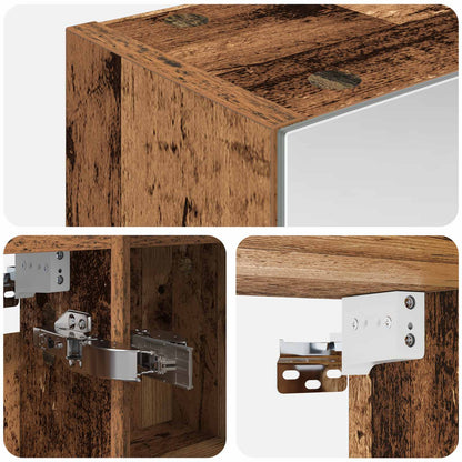 vidaXL Bathroom Mirror Cabinet with Shelf Old Wood 60 x 14.5 x 70 cm