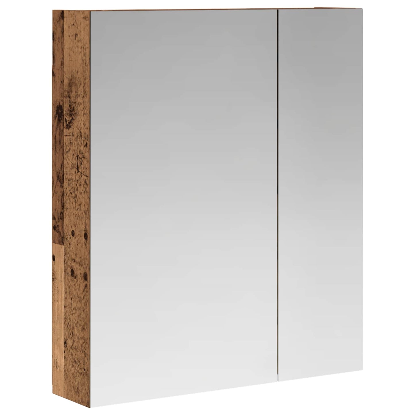 vidaXL Bathroom Mirror Cabinet with Shelf Old Wood 60 x 14.5 x 70 cm
