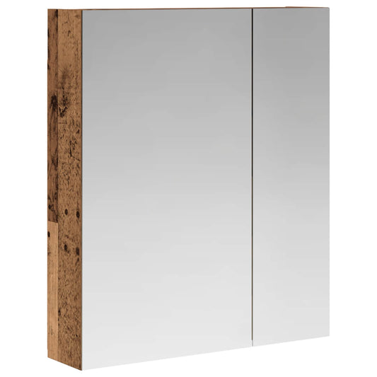 vidaXL Bathroom Mirror Cabinet with Shelf Old Wood 60 x 14.5 x 70 cm