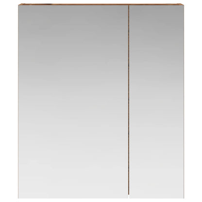 vidaXL Bathroom Mirror Cabinet with Shelf Old Wood 60 x 14.5 x 70 cm