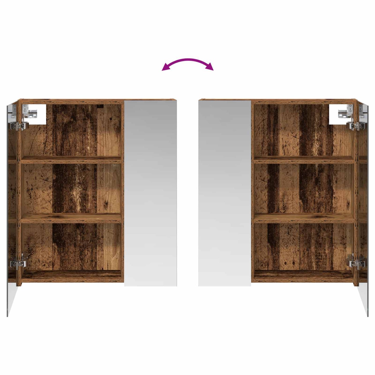 vidaXL Bathroom Mirror Cabinet with Shelf Old Wood 60 x 14.5 x 70 cm