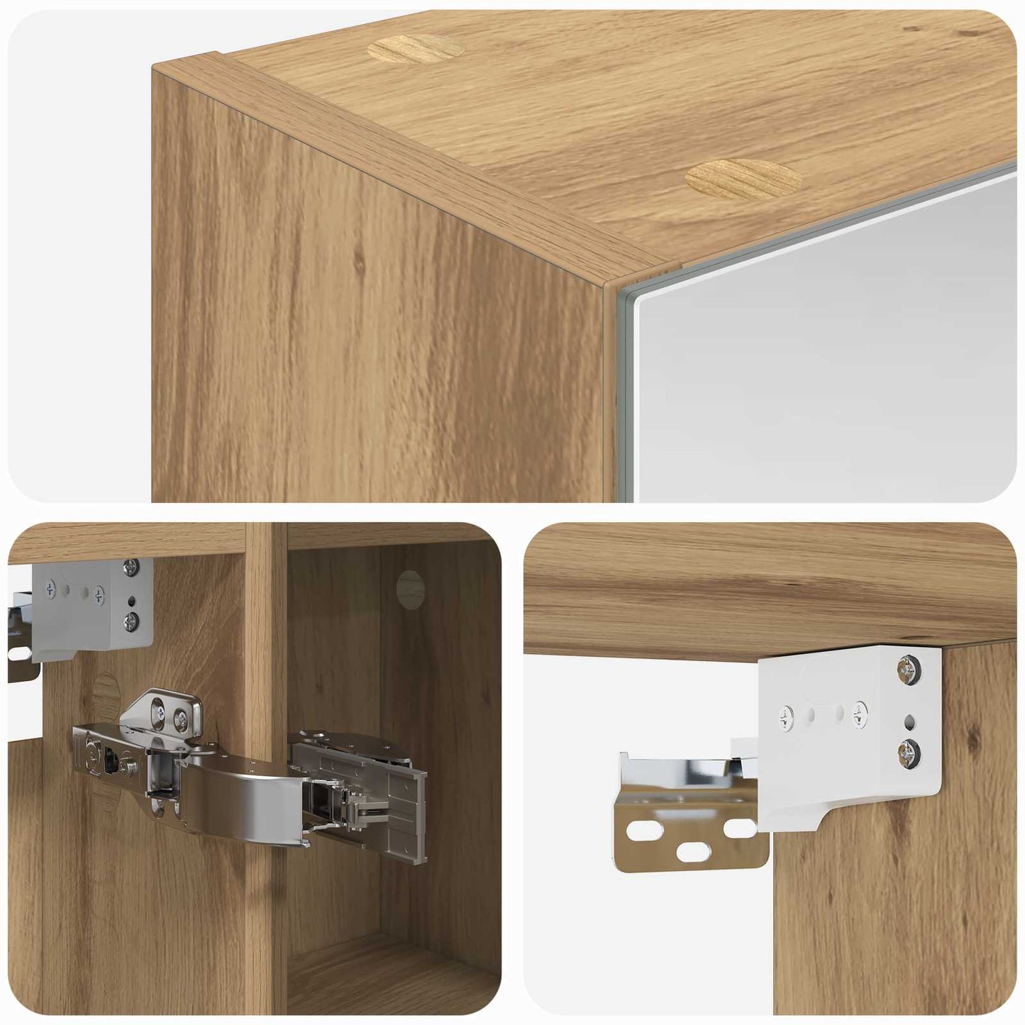 vidaXL Bathroom Mirror Cabinet Artisian Oak 60 x 14.5 x 70 cm