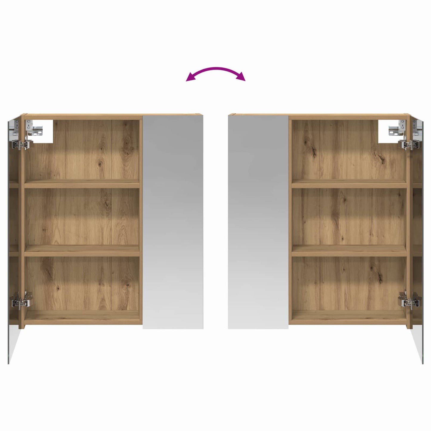 vidaXL Bathroom Mirror Cabinet Artisian Oak 60 x 14.5 x 70 cm
