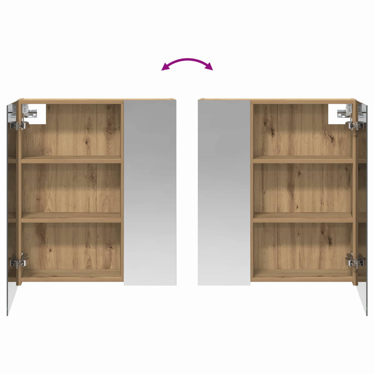 vidaXL Bathroom Mirror Cabinet Artisan Oak 60 x 14.5 x 70 cm
