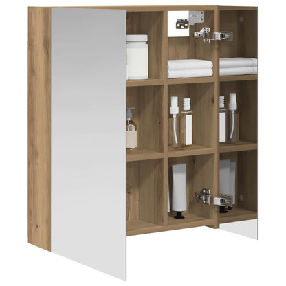 vidaXL Bathroom Mirror Cabinet Artisian Oak 60 x 14.5 x 70 cm
