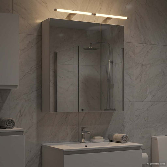 vidaXL Bathroom Mirror Cabinet White 60 x 14.5 x 70 cm Engineered wood