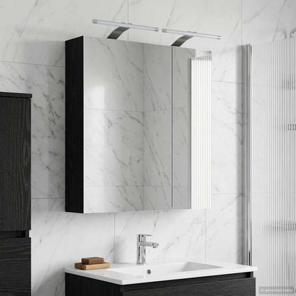 vidaXL Bathroom Mirror Cabinet with Shelf Black Oak 60 x 14.5 x 70 cm