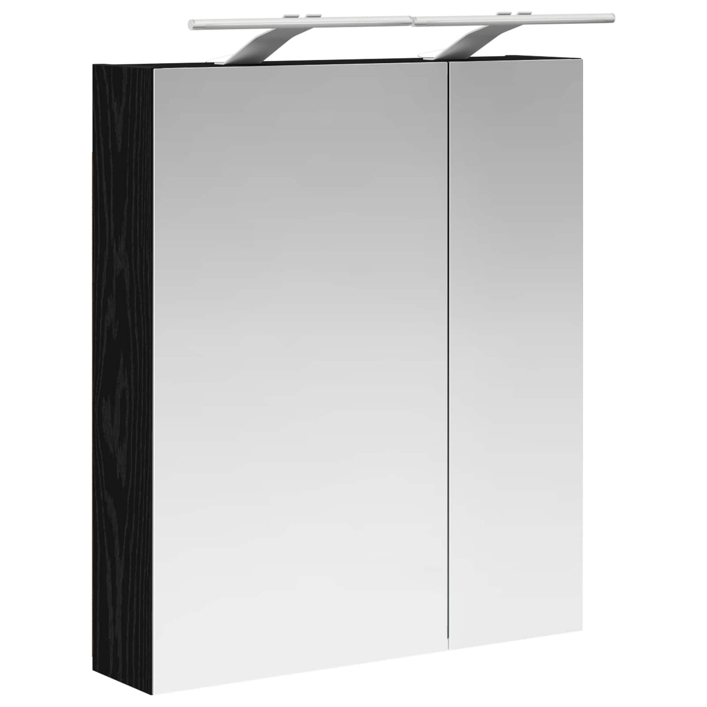 vidaXL Bathroom Mirror Cabinet with Shelf Black Oak 60 x 14.5 x 70 cm