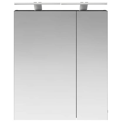 vidaXL Bathroom Mirror Cabinet with Shelf Black Oak 60 x 14.5 x 70 cm