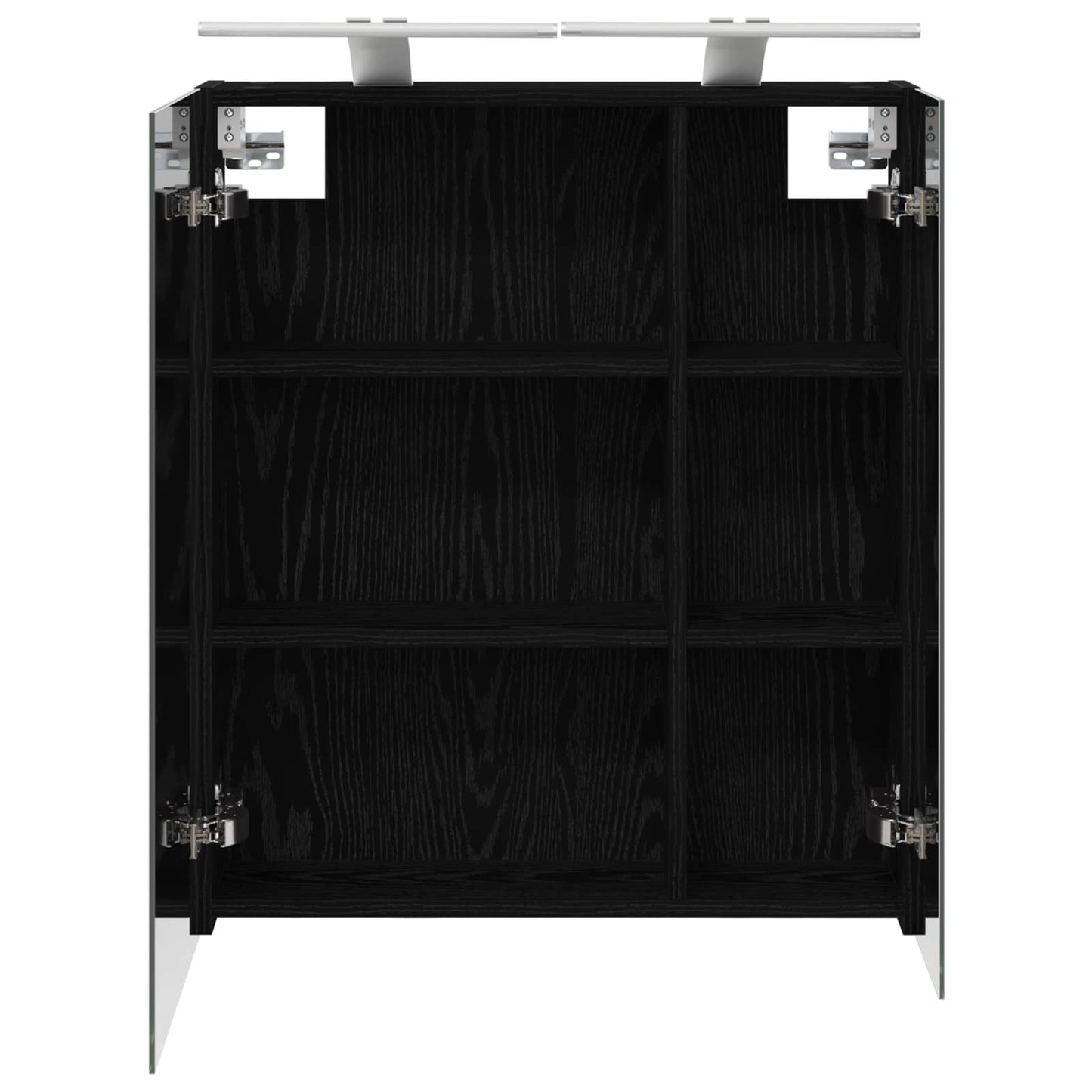 vidaXL Bathroom Mirror Cabinet with Shelf Black Oak 60 x 14.5 x 70 cm