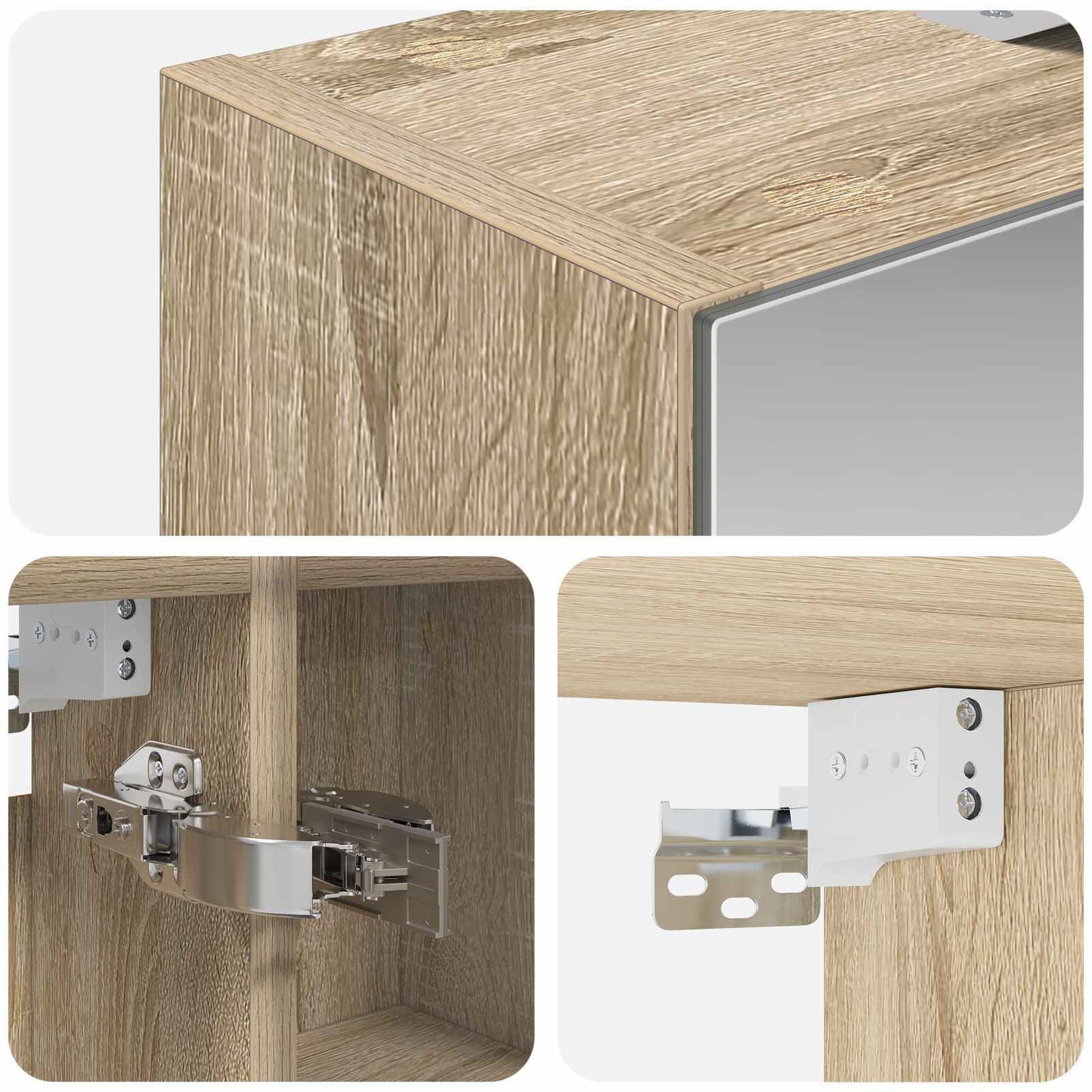 vidaXL Bathroom Mirror Cabinet with Shelf Sonoma Oak 60 x 14.5 x 70 cm