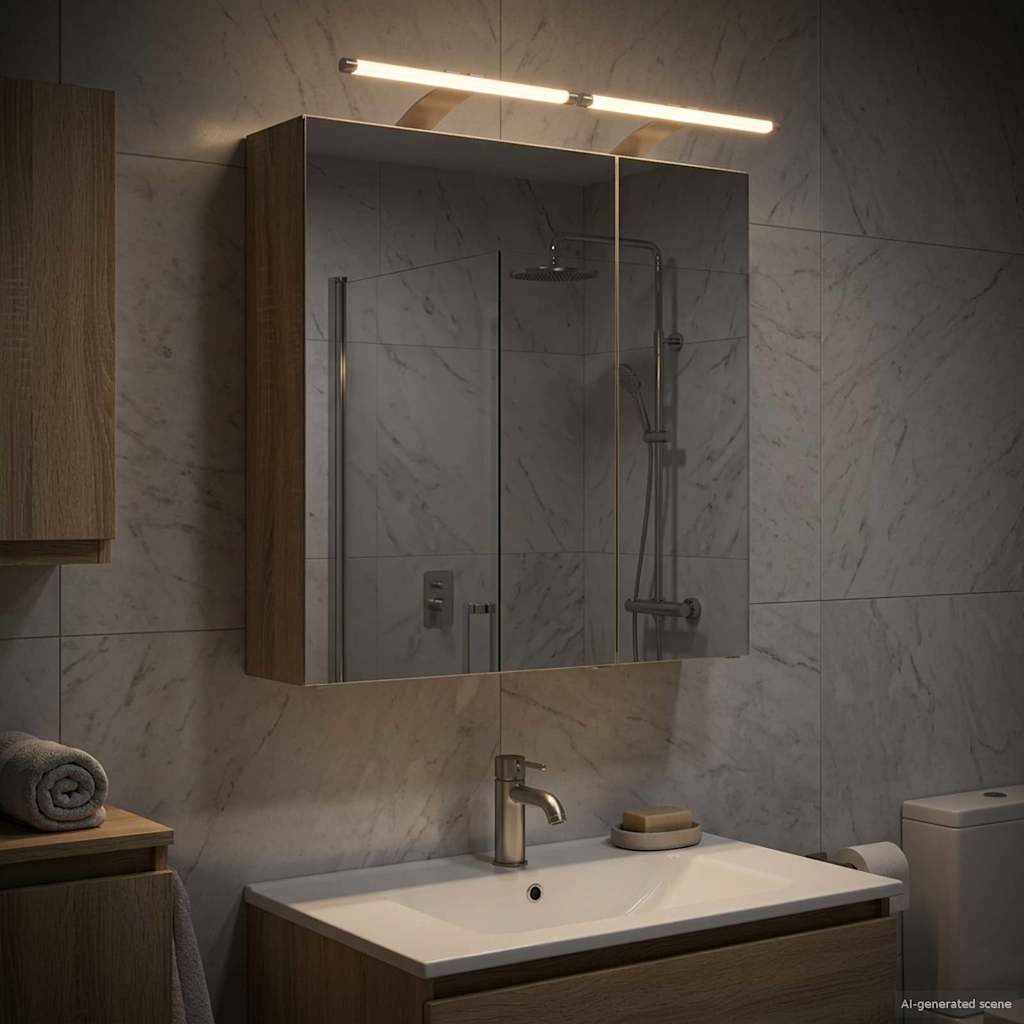 vidaXL Bathroom Mirror Cabinet with Shelf Sonoma Oak 60 x 14.5 x 70 cm