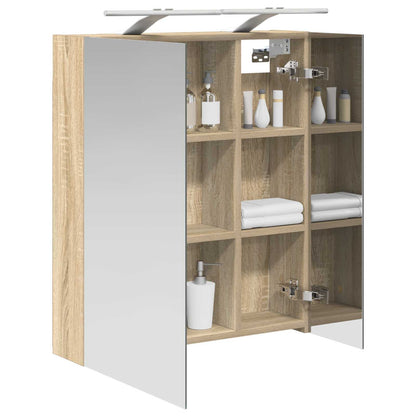 vidaXL Bathroom Mirror Cabinet with Shelf Sonoma Oak 60 x 14.5 x 70 cm