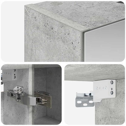 vidaXL Bathroom Mirror Cabinet Concrete Grey 60 x 14.5 x 70 cm