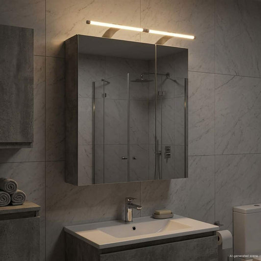 vidaXL Bathroom Mirror Cabinet Concrete Grey 60 x 14.5 x 70 cm