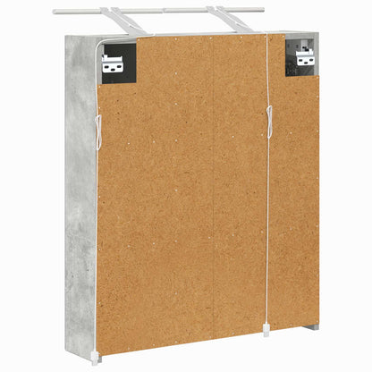 vidaXL Bathroom Mirror Cabinet Concrete Grey 60 x 14.5 x 70 cm