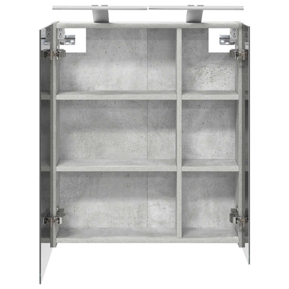 vidaXL Bathroom Mirror Cabinet Concrete Grey 60 x 14.5 x 70 cm
