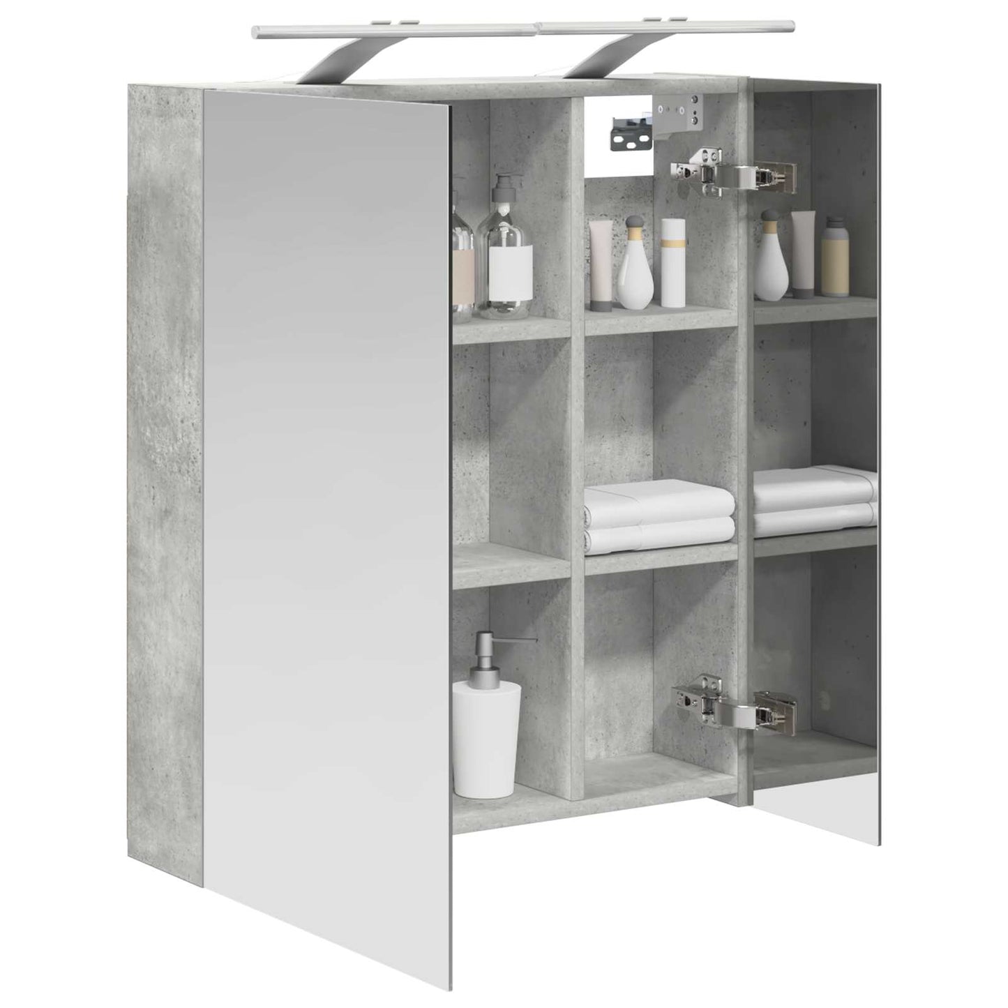 vidaXL Bathroom Mirror Cabinet Concrete Grey 60 x 14.5 x 70 cm
