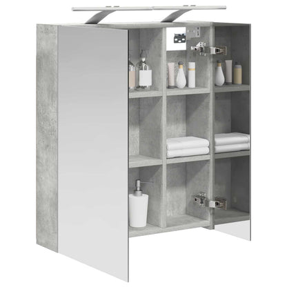 vidaXL Bathroom Mirror Cabinet Concrete Grey 60 x 14.5 x 70 cm