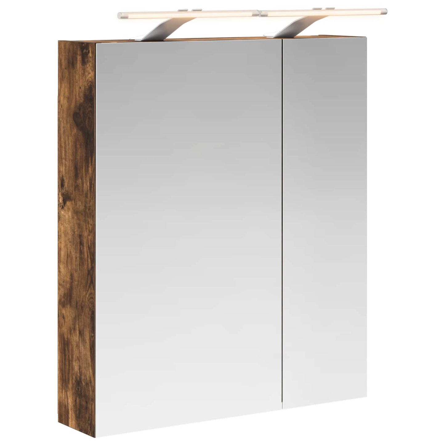 vidaXL Bathroom Mirror Cabinet with Shelf Smoked Oak 60 x 14.5 x 70 cm