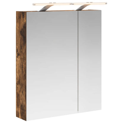 vidaXL Bathroom Mirror Cabinet with Shelf Smoked Oak 60 x 14.5 x 70 cm