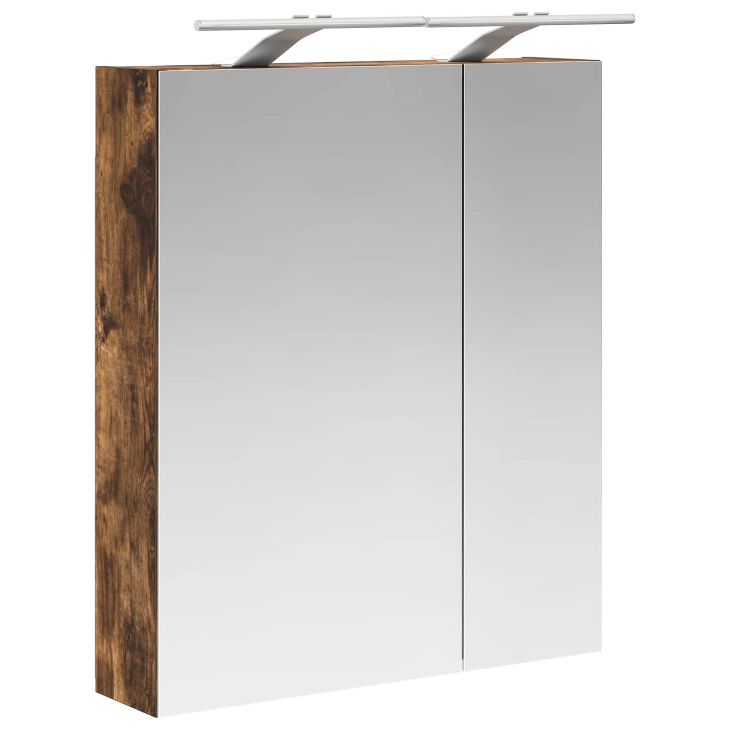 vidaXL Bathroom Mirror Cabinet with Shelf Smoked Oak 60 x 14.5 x 70 cm