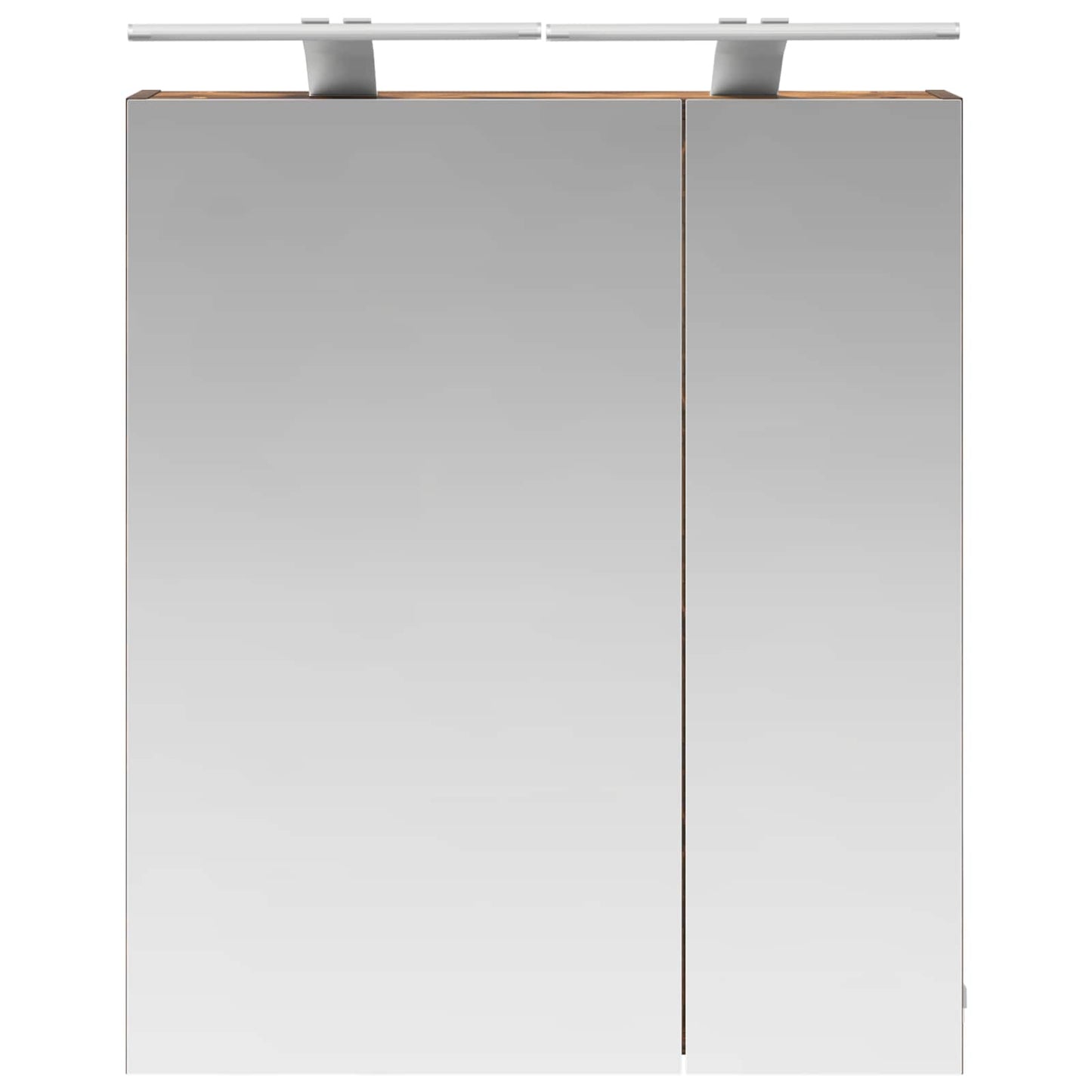 vidaXL Bathroom Mirror Cabinet with Shelf Smoked Oak 60 x 14.5 x 70 cm