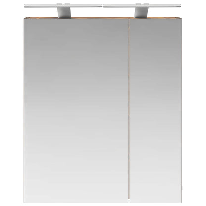 vidaXL Bathroom Mirror Cabinet with Shelf Smoked Oak 60 x 14.5 x 70 cm