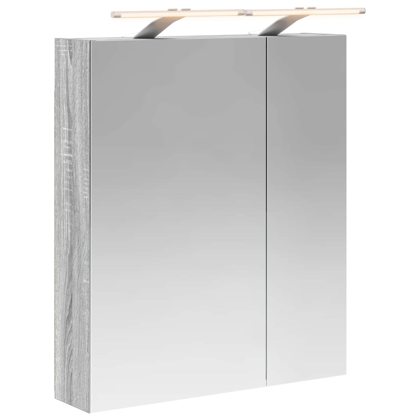 vidaXL Bathroom Mirror Cabinet with Door Grey Sonoma 60 x 14.5 x 70 cm