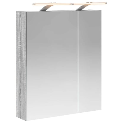 vidaXL Bathroom Mirror Cabinet with Door Grey Sonoma 60 x 14.5 x 70 cm