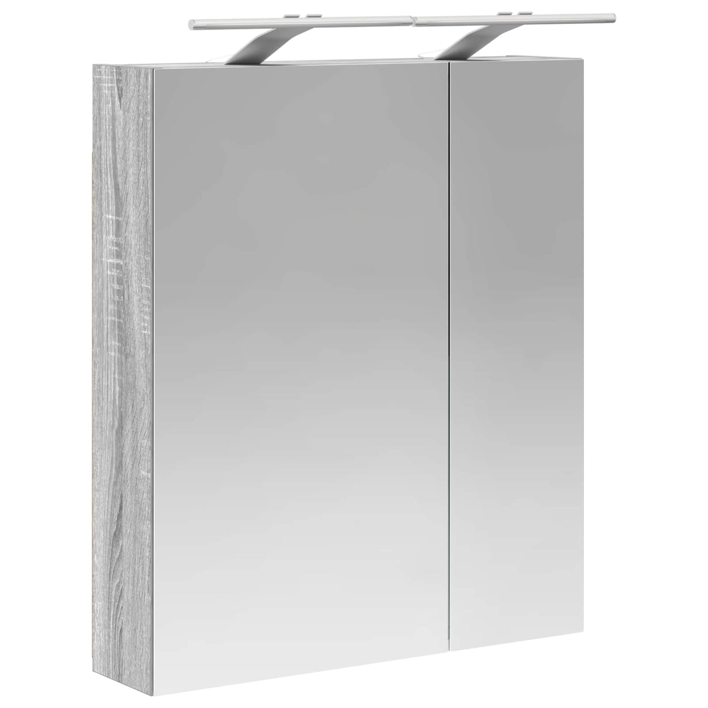 vidaXL Bathroom Mirror Cabinet with Door Grey Sonoma 60 x 14.5 x 70 cm