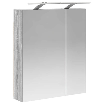 vidaXL Bathroom Mirror Cabinet with Door Grey Sonoma 60 x 14.5 x 70 cm