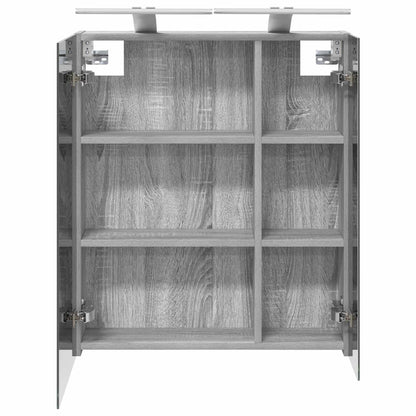 vidaXL Bathroom Mirror Cabinet with Door Grey Sonoma 60 x 14.5 x 70 cm