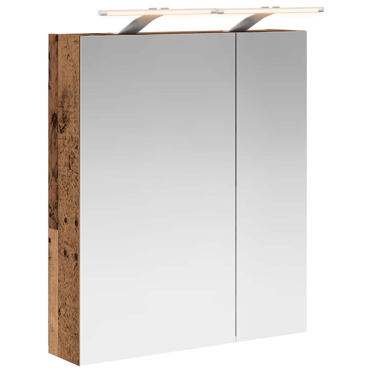 vidaXL Bathroom Mirror Cabinet with Shelf Old Wood 60 x 14.5 x 70 cm
