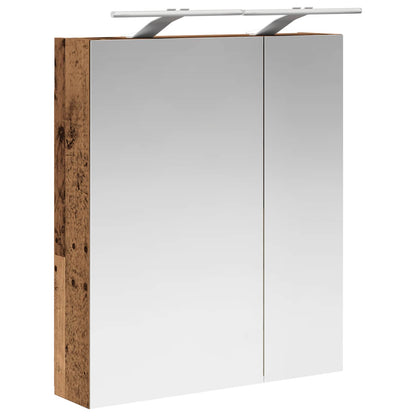 vidaXL Bathroom Mirror Cabinet with Shelf Old Wood 60 x 14.5 x 70 cm