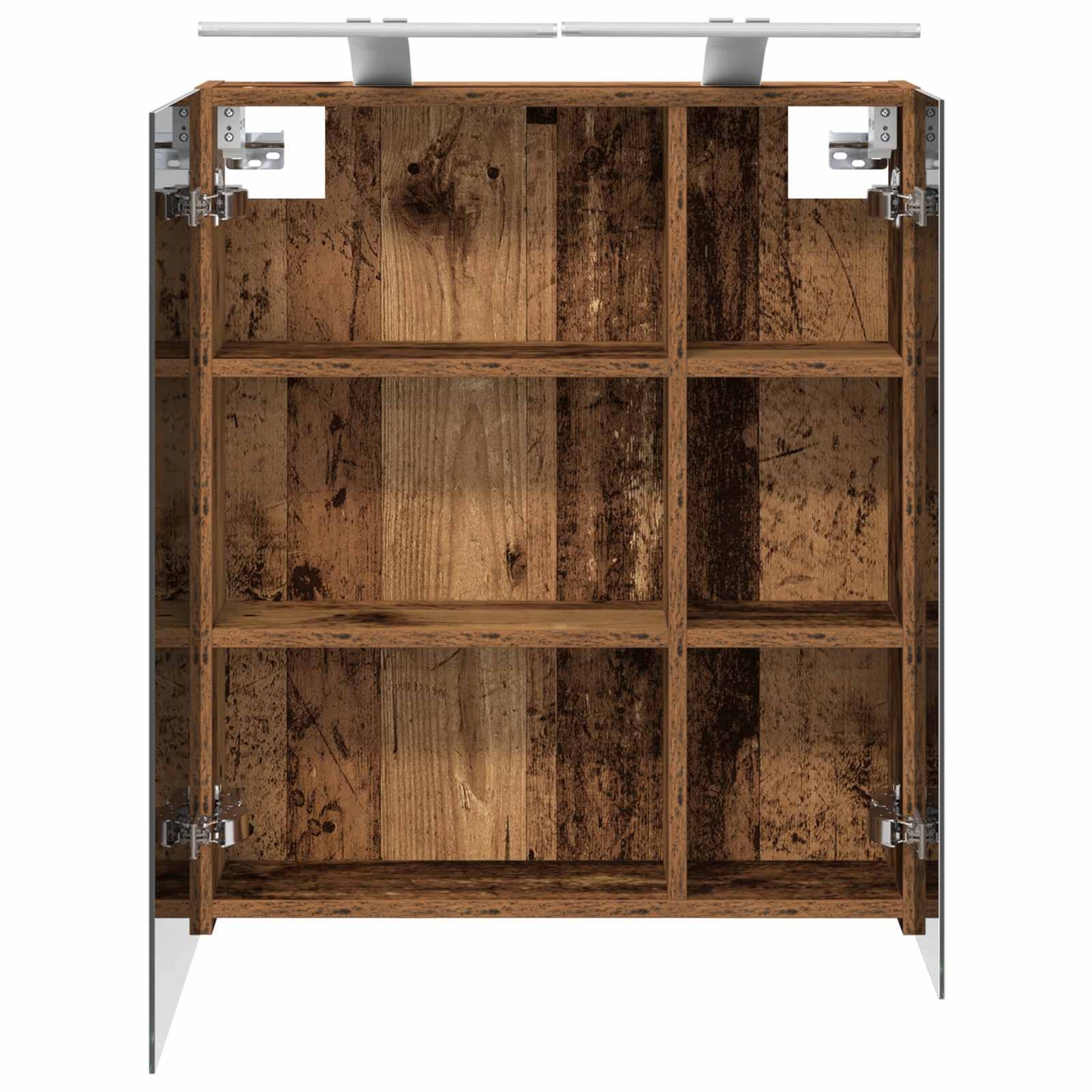 vidaXL Bathroom Mirror Cabinet with Shelf Old Wood 60 x 14.5 x 70 cm