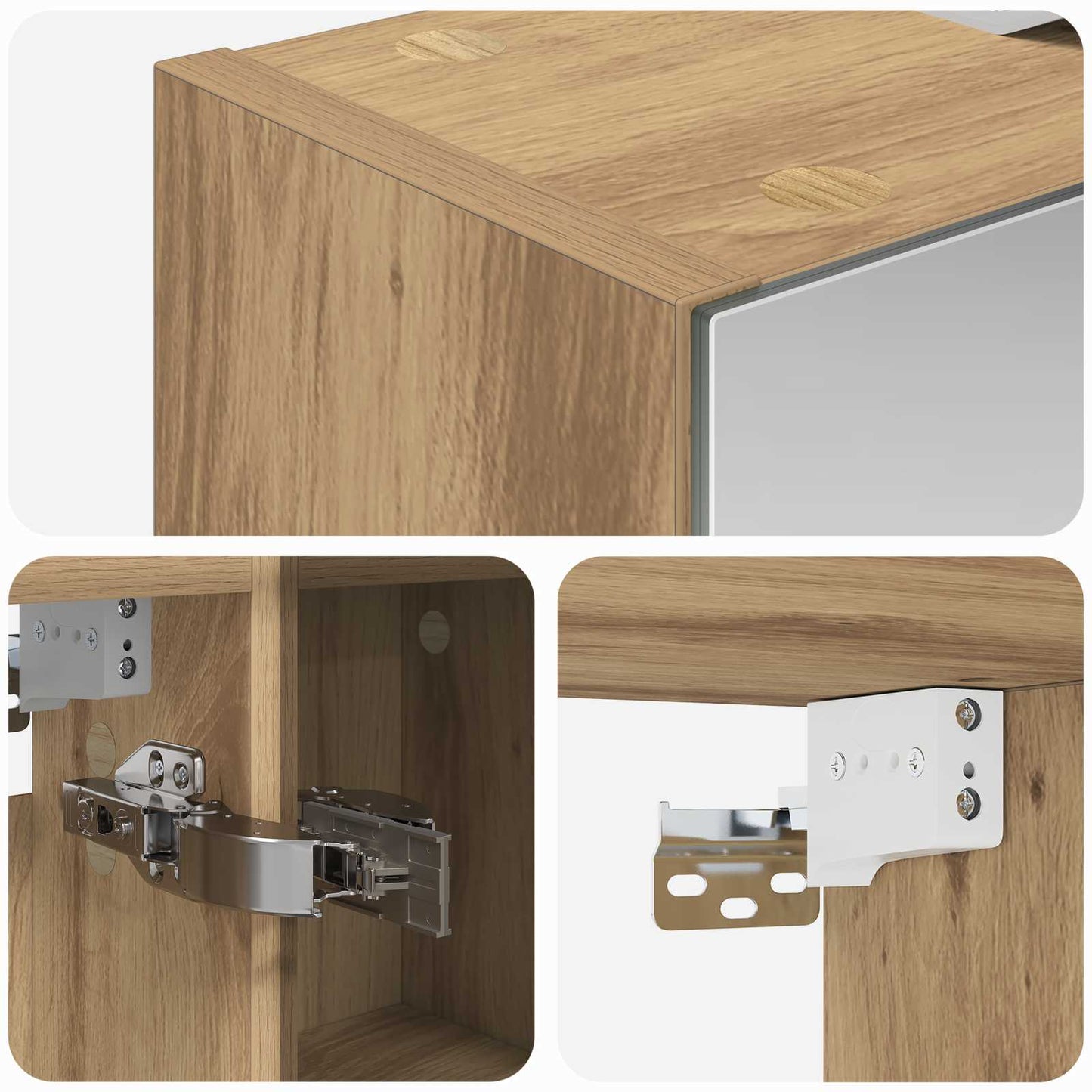 vidaXL Bathroom Mirror Cabinet Artisian Oak 60 x 14.5 x 70 cm
