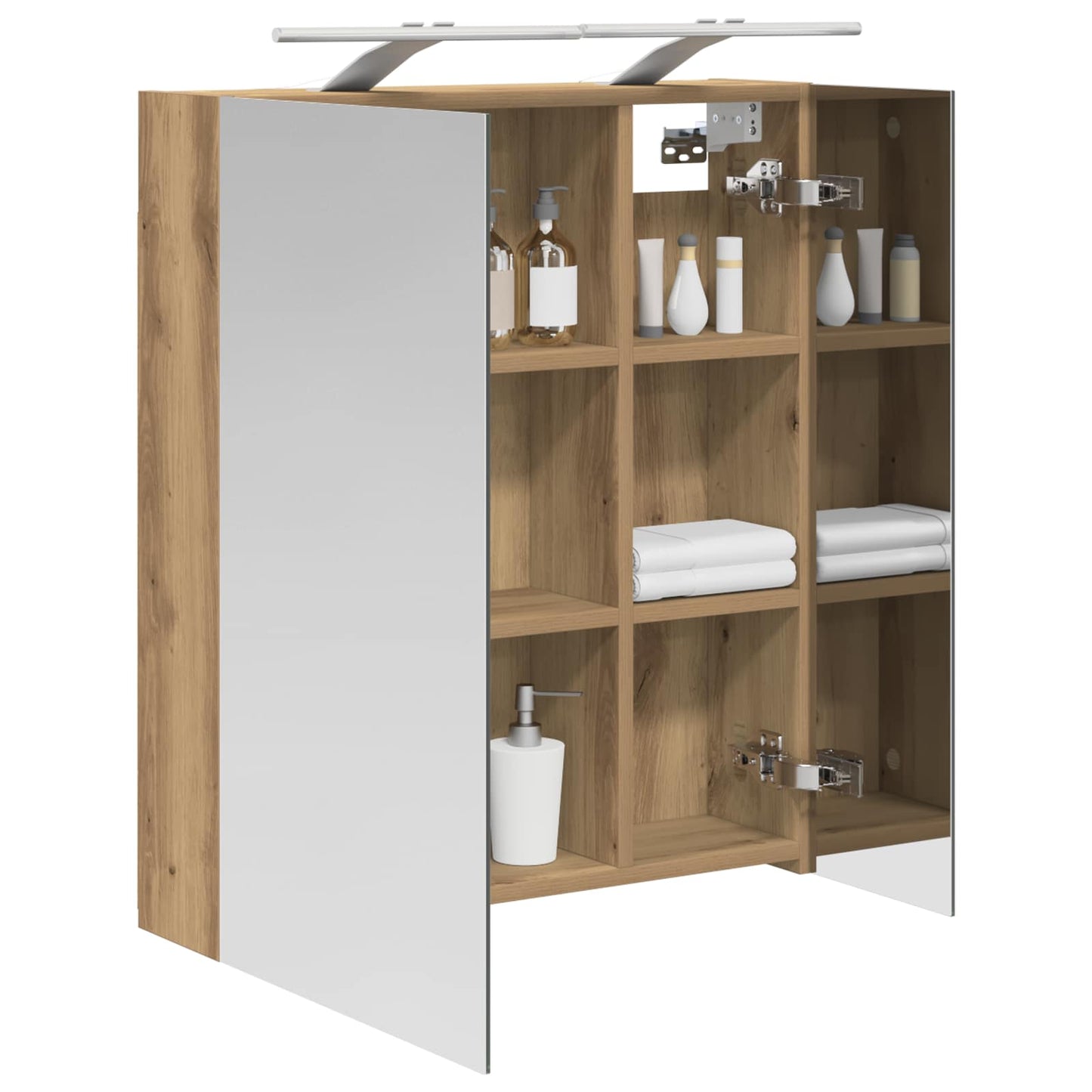 vidaXL Bathroom Mirror Cabinet Artisian Oak 60 x 14.5 x 70 cm