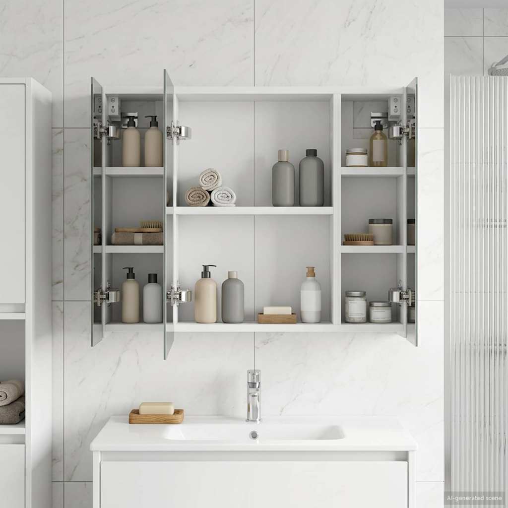 vidaXL Bathroom Mirror Cabinet White 60 x 14.5 x 50 cm Engineered wood
