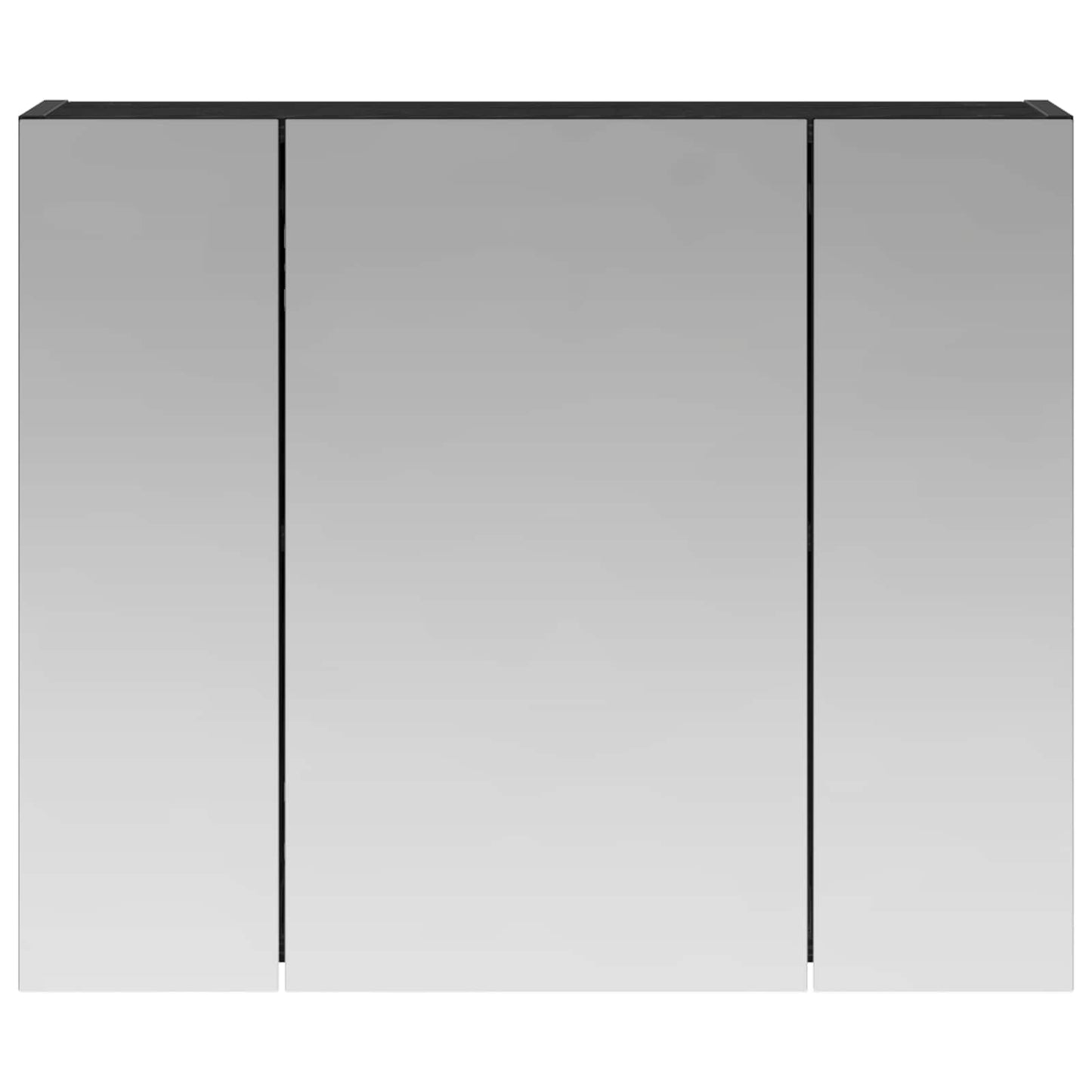 vidaXL Bathroom Mirror Cabinet Black Oak 60 x 14.5 x 50 cm
