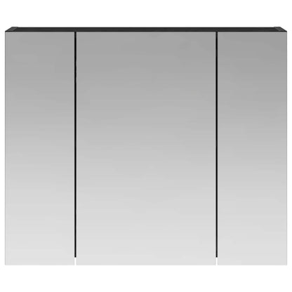 vidaXL Bathroom Mirror Cabinet Black Oak 60 x 14.5 x 50 cm