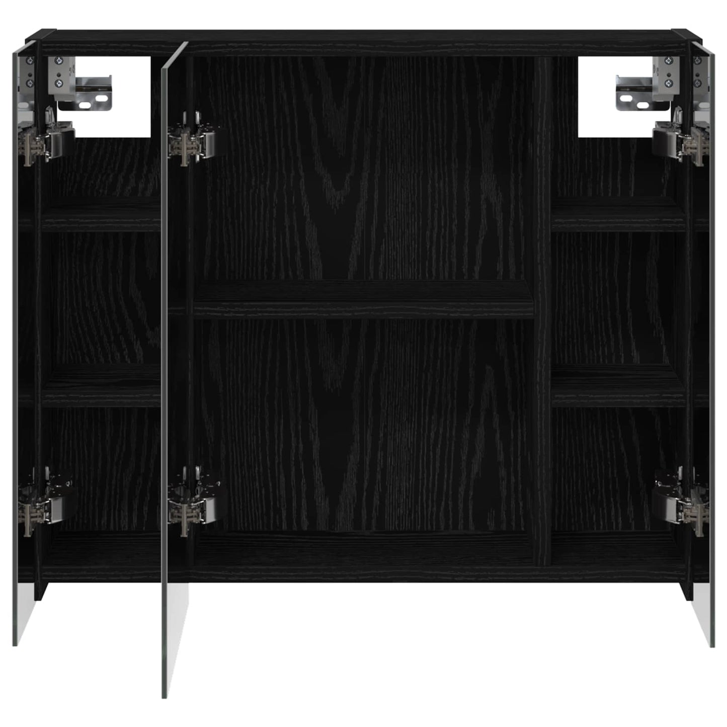 vidaXL Bathroom Mirror Cabinet Black Oak 60 x 14.5 x 50 cm