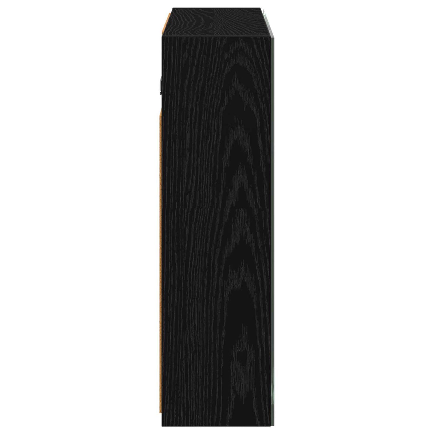 vidaXL Bathroom Mirror Cabinet Black Oak 60 x 14.5 x 50 cm