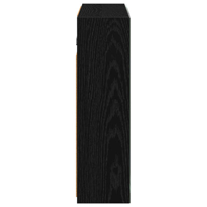 vidaXL Bathroom Mirror Cabinet Black Oak 60 x 14.5 x 50 cm