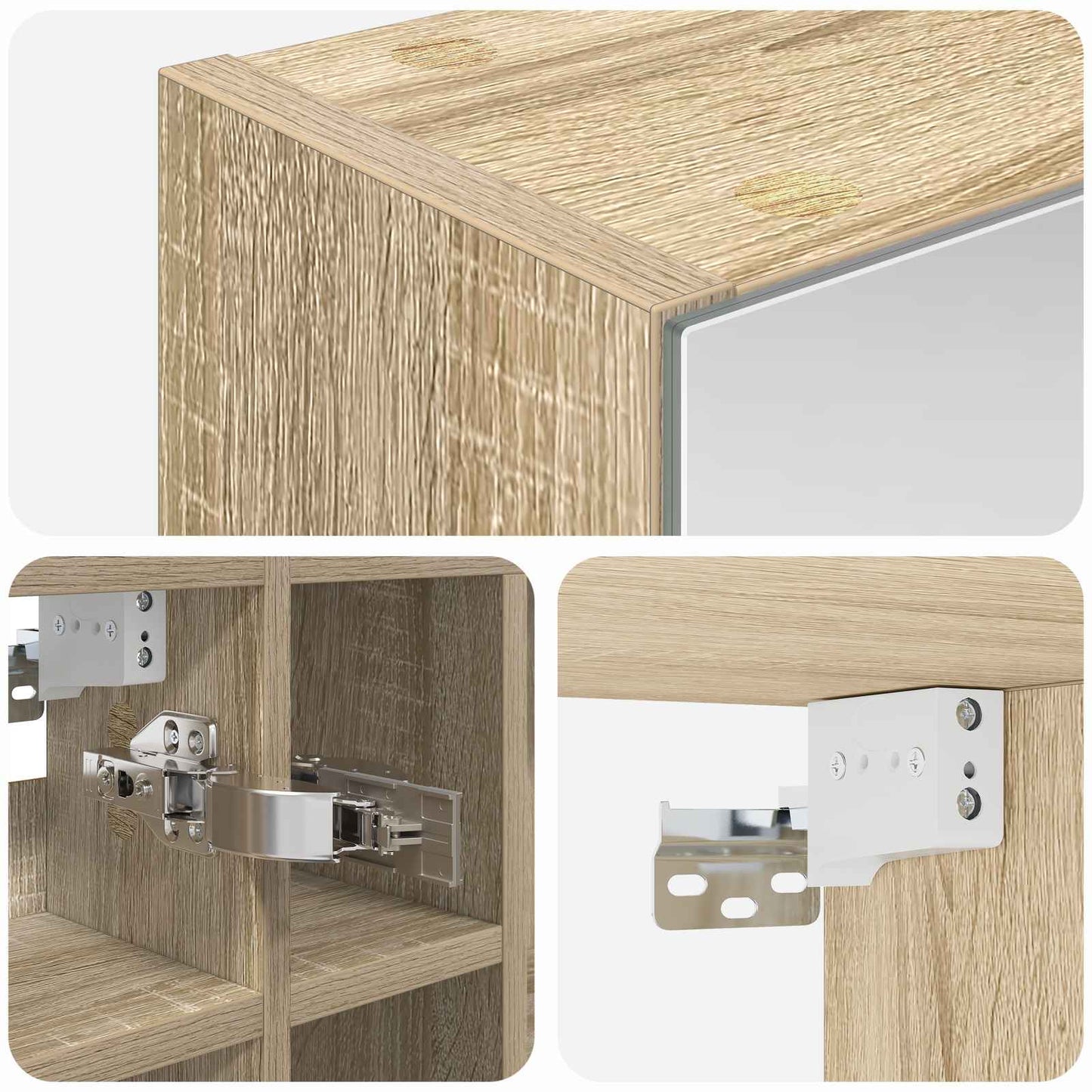 vidaXL Bathroom Mirror Cabinet Sonoma Oak 60 x 14.5 x 50 cm