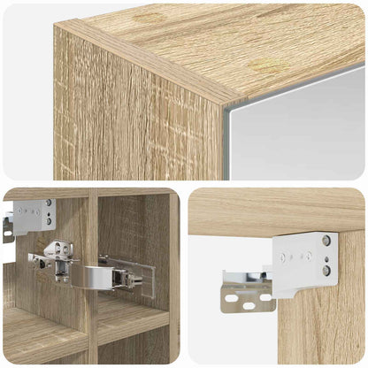 vidaXL Bathroom Mirror Cabinet Sonoma Oak 60 x 14.5 x 50 cm