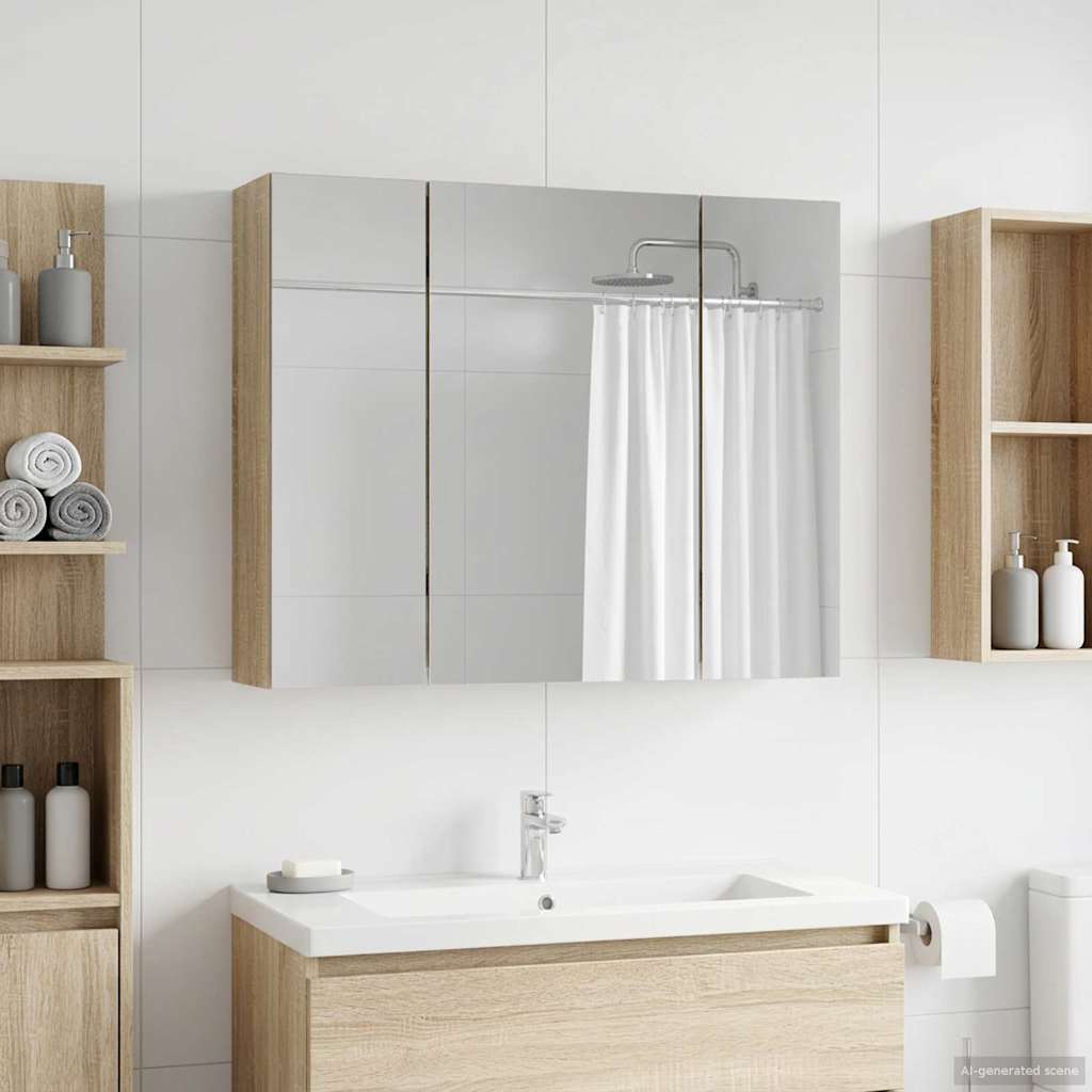 vidaXL Bathroom Mirror Cabinet Sonoma Oak 60 x 14.5 x 50 cm